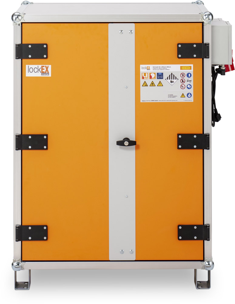CEMO feuerfester Akku-Ladeschrank Premium Plus 8/10 LockEX 2.0