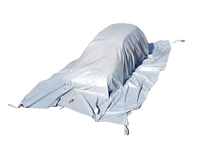 VLITEX Brandbegrenzungsdecke / Löschdecke PREMIUM 6 x 8 m mit 2. langem Griff