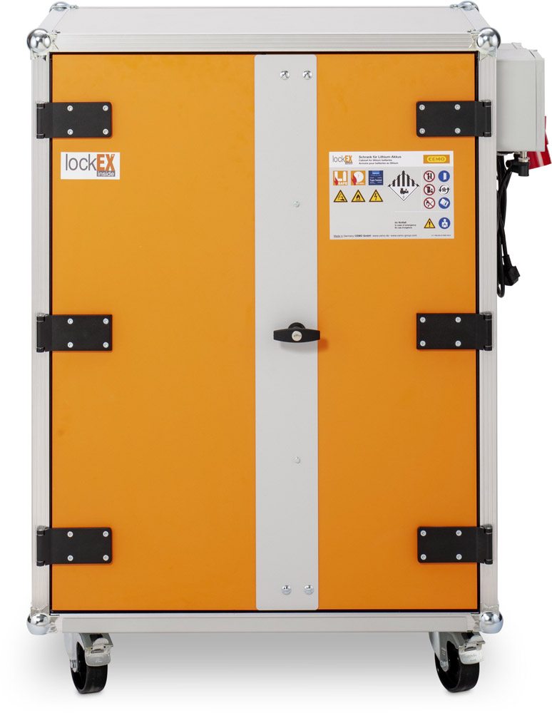 CEMO feuerfester Akku-Ladeschrank Premium Plus 8/10 LockEX 2.0