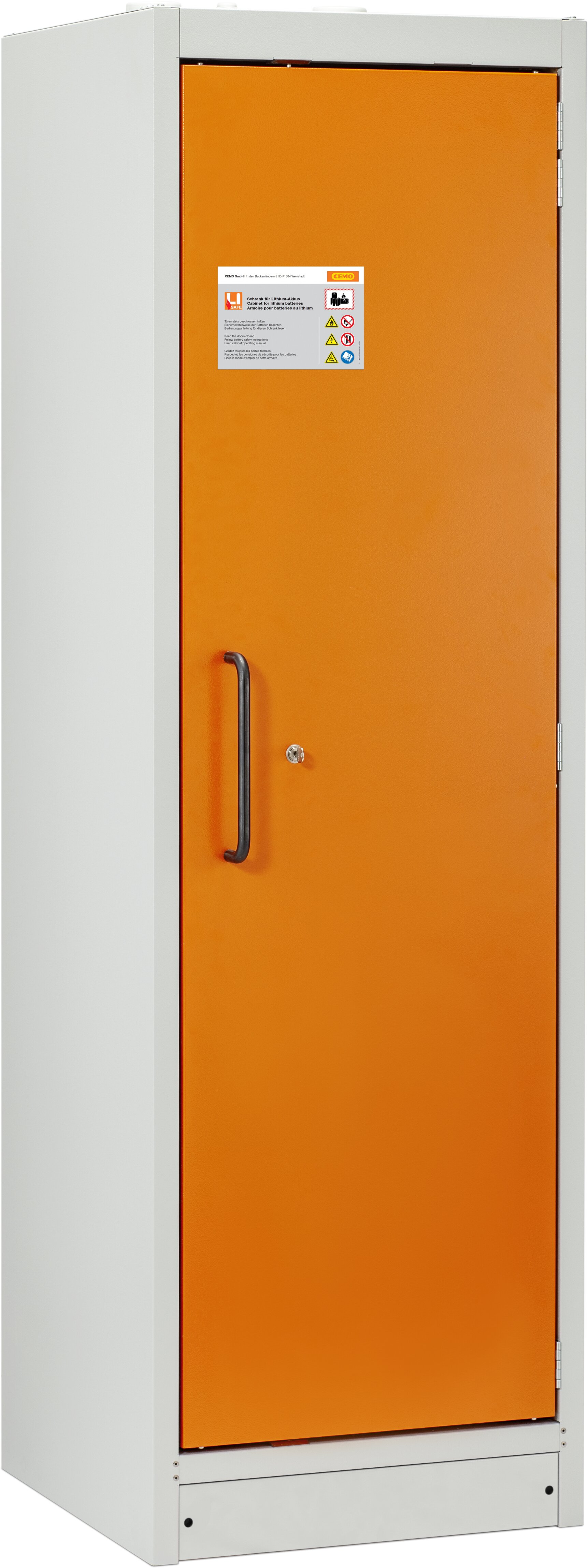 CEMO PROline 6/20 Battery Safety Cabinet – single-door / right-hand hinge
