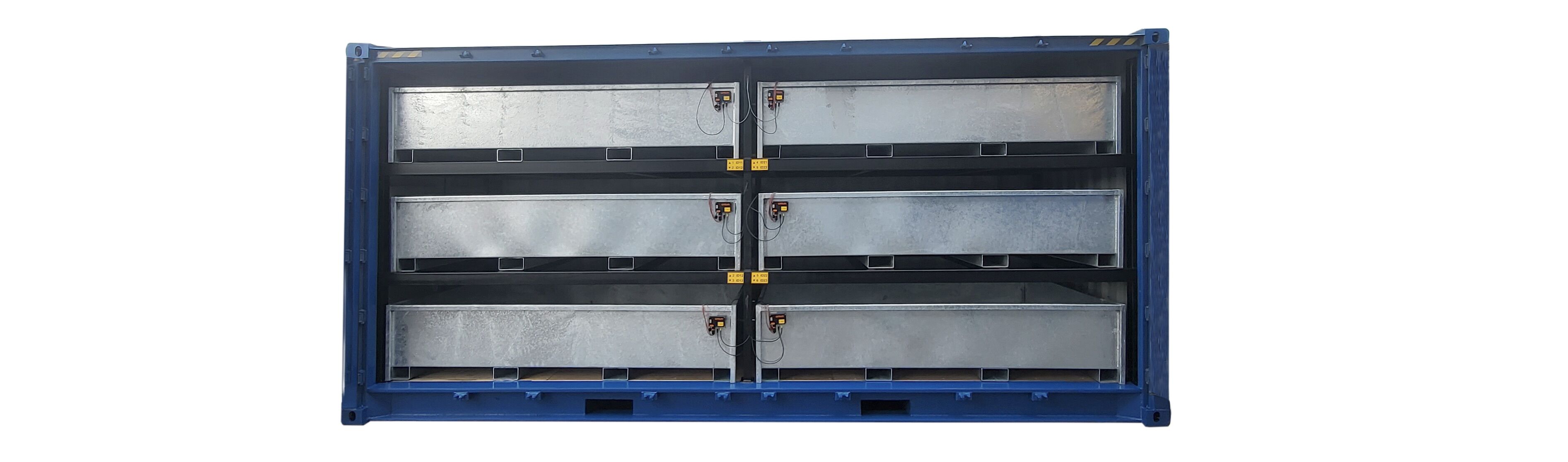 SEDA HV battery container high cube, with extinguishing function