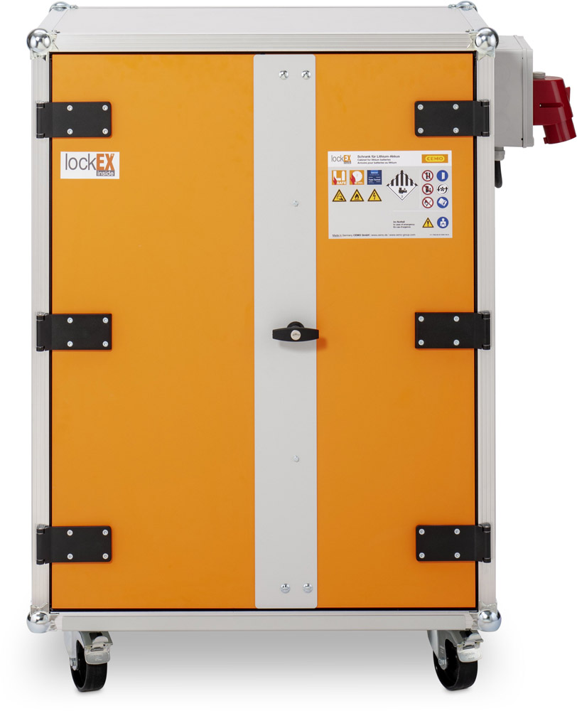 CEMO feuerfester Akku-Ladeschrank Premium 8/10 LockEX 2.0