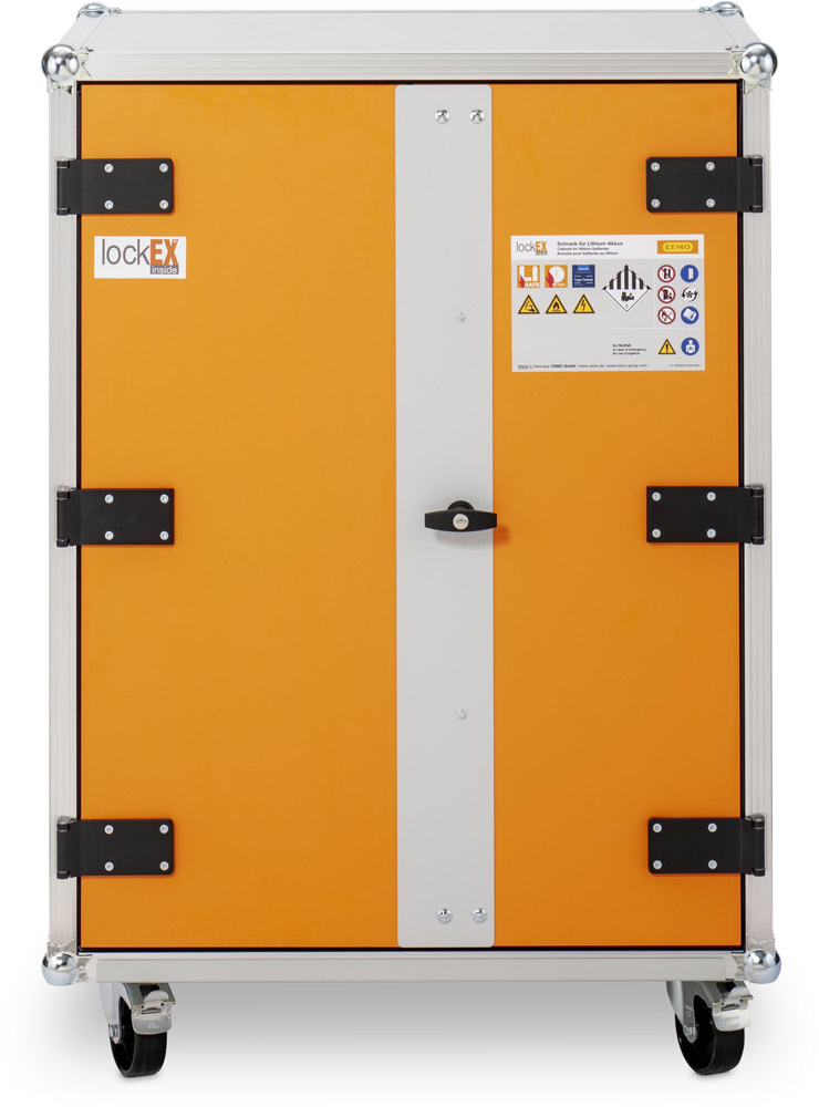 CEMO feuerfester Akku-Lagerschrank 8/10 LockEX 2.0