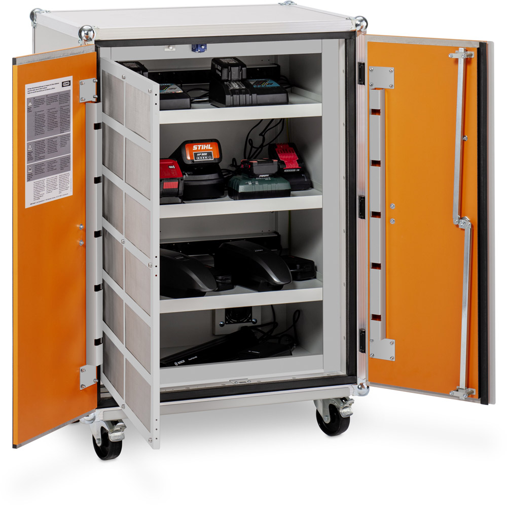 CEMO feuerfester Akku-Ladeschrank Premium 8/10 LockEX 2.0