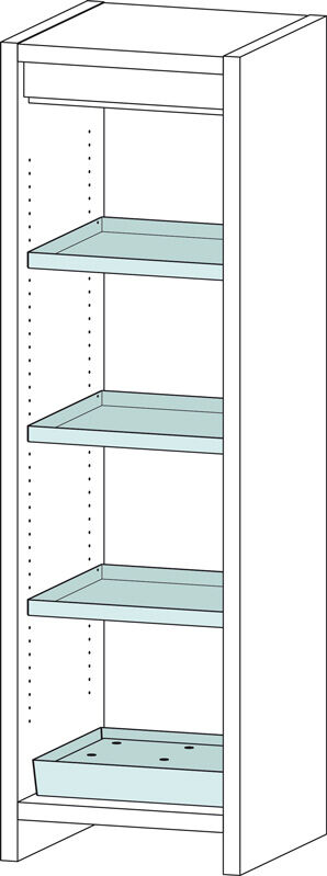 Wannenboden, Stahlblech RAL 7035, pulverbeschichtet, 38 x 513 x 472 mm