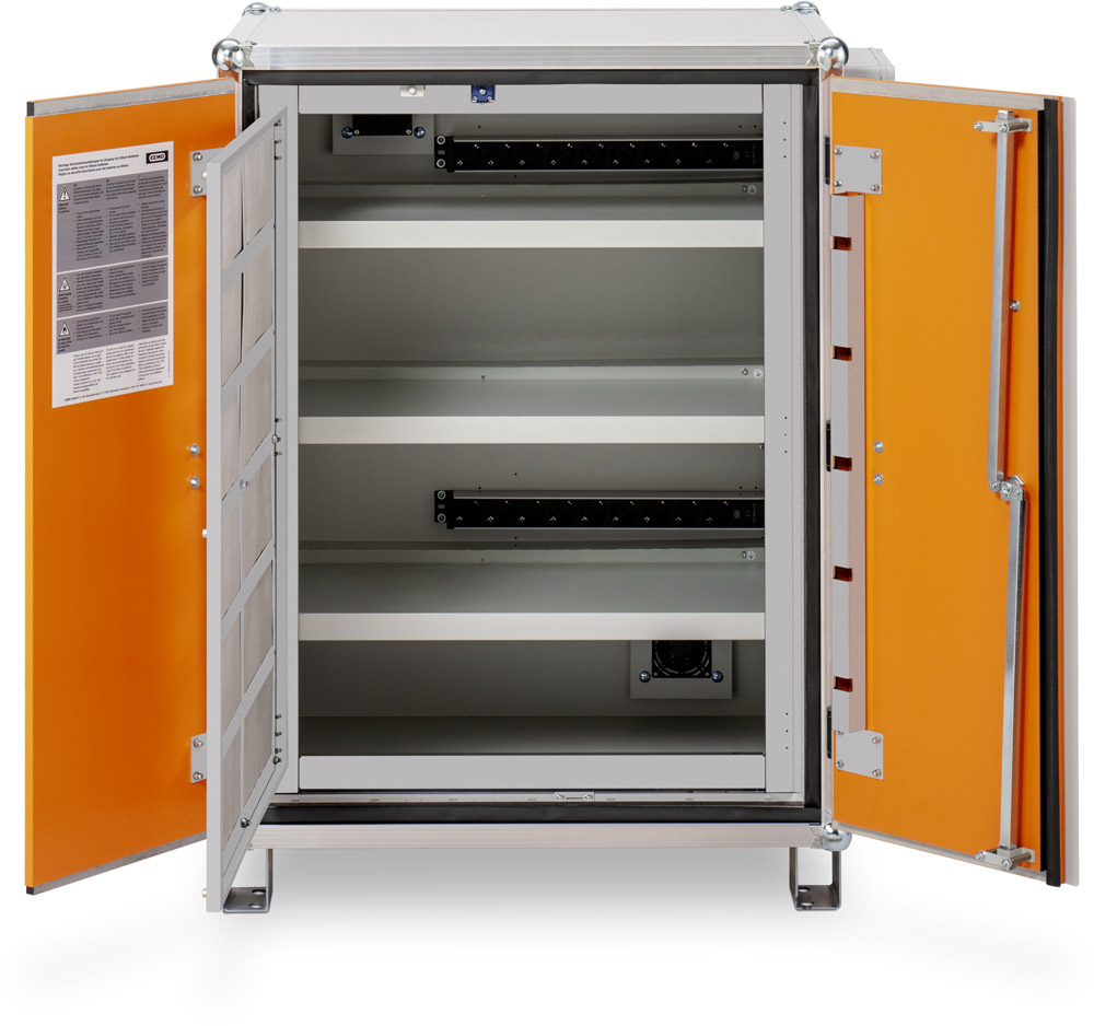 CEMO feuerfester Akku-Ladeschrank Premium 8/10 LockEX 2.0