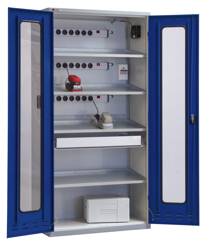 KLW Universalschrank für Akku-Ladestationen / Akku-Ladeschrank, Höhe 2m