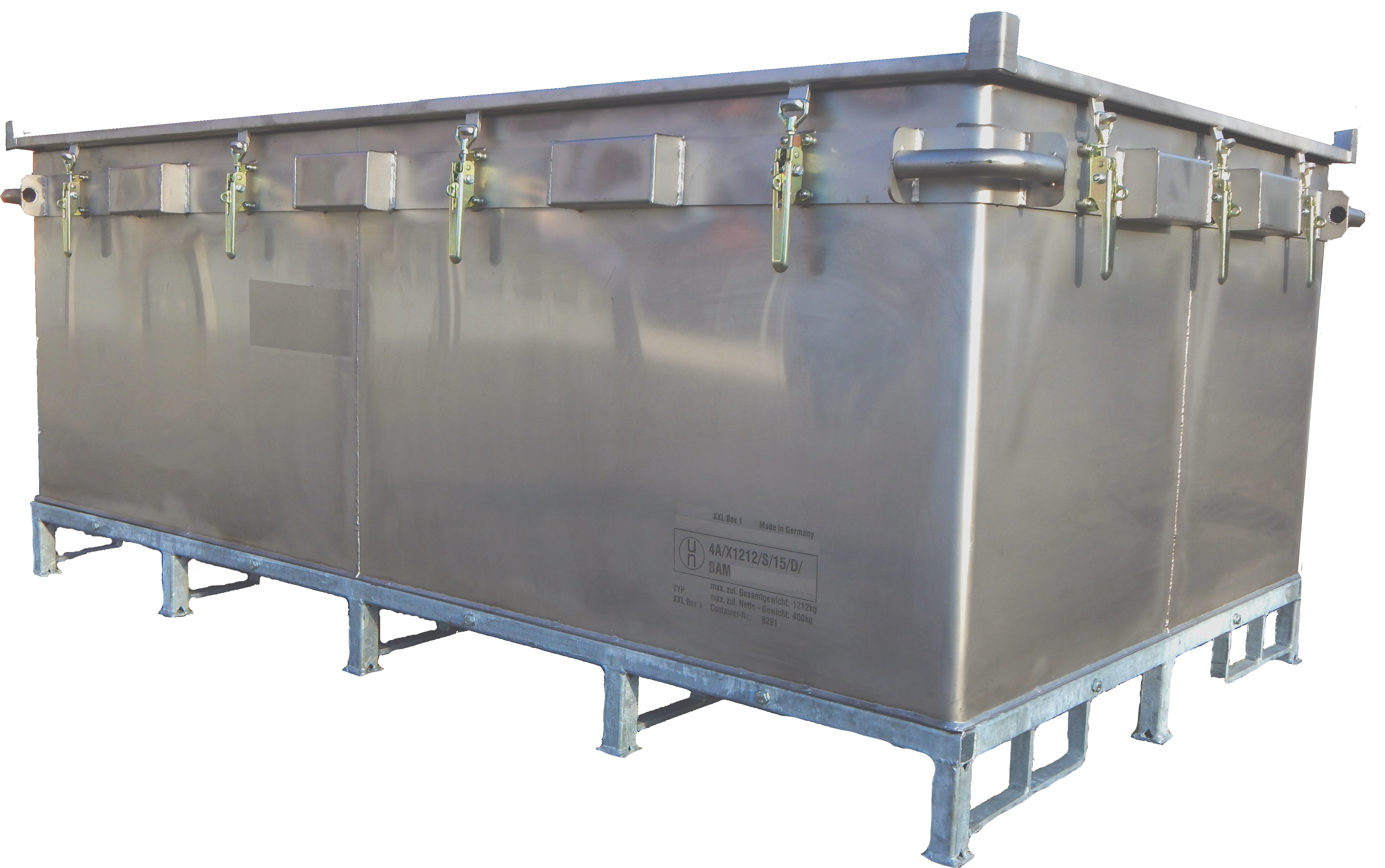 Genius Lio Guard XXL-Box E Akku-Transportbehälter aus Edelstahl für Lithium-Ionen-Batterien inkl. Pyrobubbles