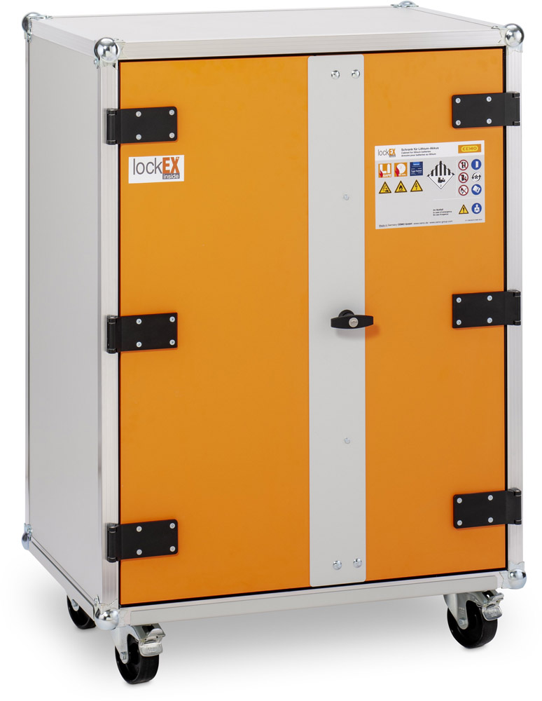 CEMO feuerfester Akku-Lagerschrank 8/10 LockEX 2.0