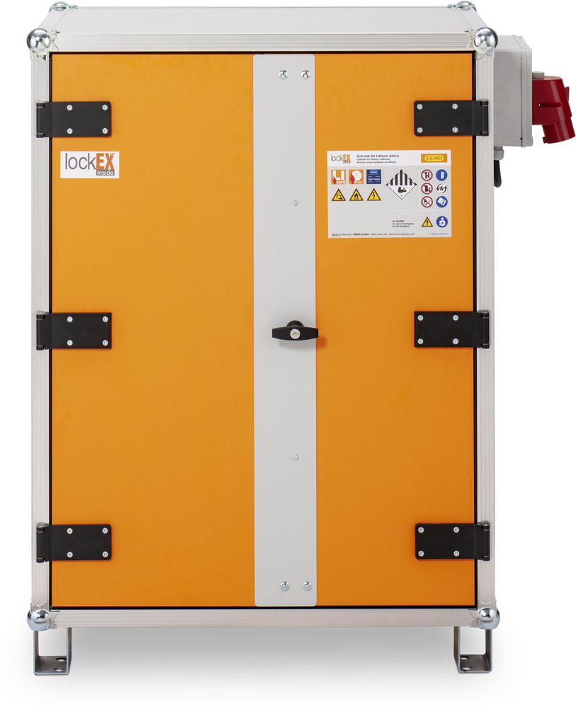 CEMO feuerfester Akku-Ladeschrank Premium 8/10 LockEX 2.0
