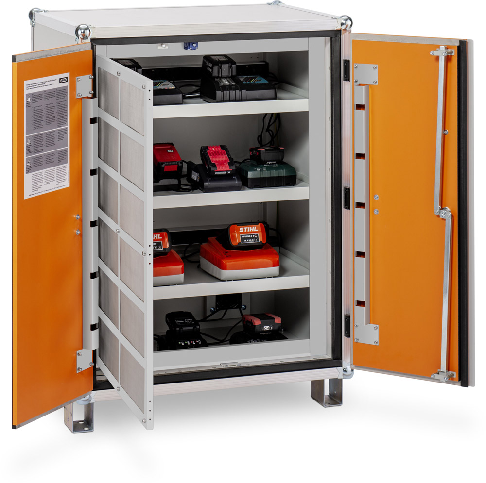 CEMO feuerfester Akku-Ladeschrank Premium 8/10 LockEX 2.0