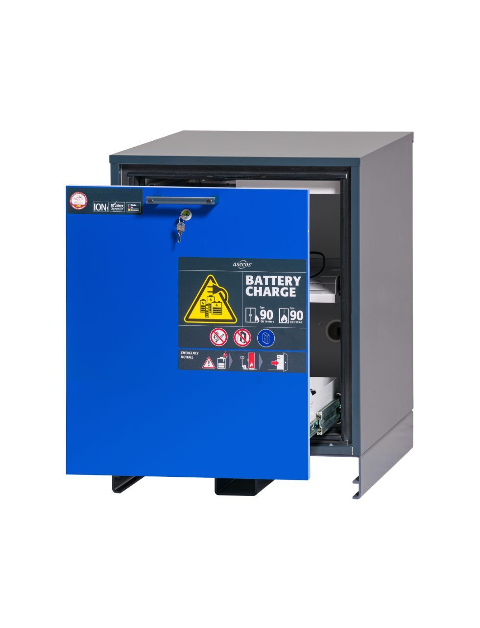 asecos Akku-Ladeschrank Battery Charge  / ION-CHARGE 90 (mit Auszugsebenen)