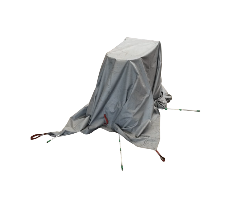 VLITEX Brandbegrenzungsdecke / Löschdecke PREMIUM 6 x 8 m inkl. Ösen und 4 Teleskopstangen