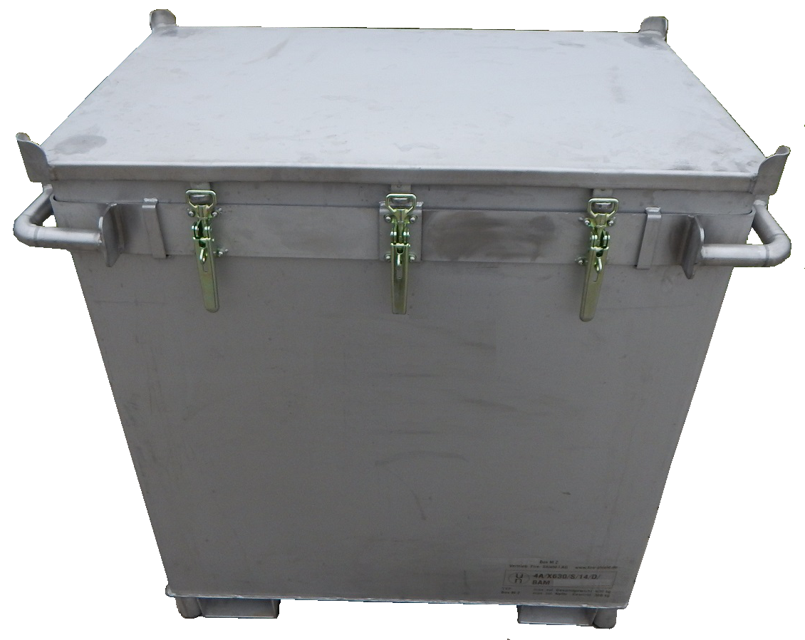 Genius Lio Guard M-Box X2 E Akku-Transportbehälter aus Edelstahl für Lithium-Ionen-Batterien inkl. Pyrobubbles