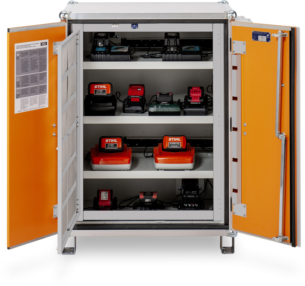 CEMO feuerfester Akku-Ladeschrank Premium Plus 8/10 LockEX 2.0