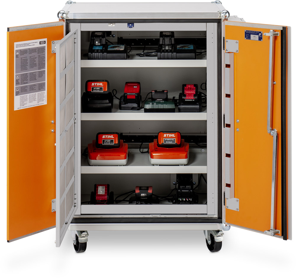 CEMO feuerfester Akku-Ladeschrank Premium Plus 8/10 LockEX 2.0