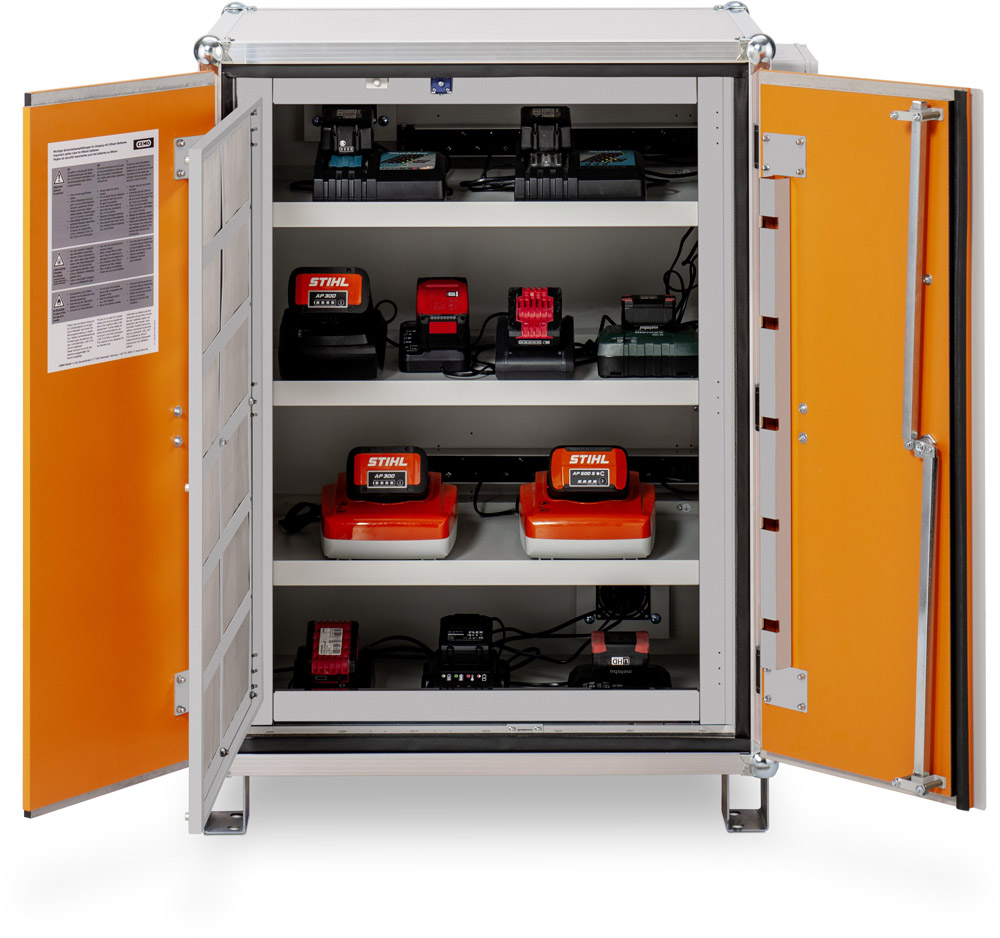 CEMO feuerfester Akku-Ladeschrank Premium 8/10 LockEX 2.0