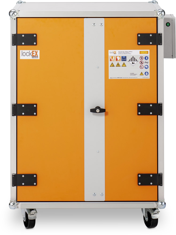 CEMO feuerfester Akku-Ladeschrank Premium 8/10 LockEX 2.0