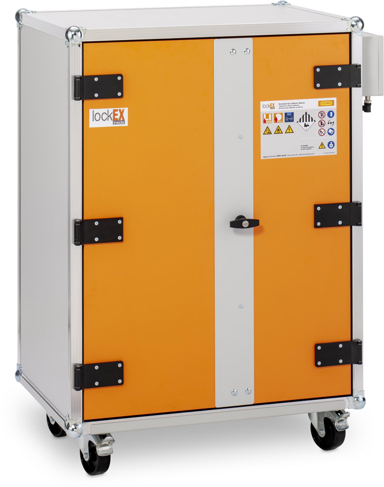 CEMO feuerfester Akku-Ladeschrank Premium Plus 8/10 LockEX 2.0