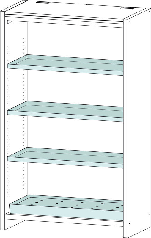 Wannenboden, Stahlblech RAL 7035, pulverbeschichtet, 38 x 1113 x 472 mm
