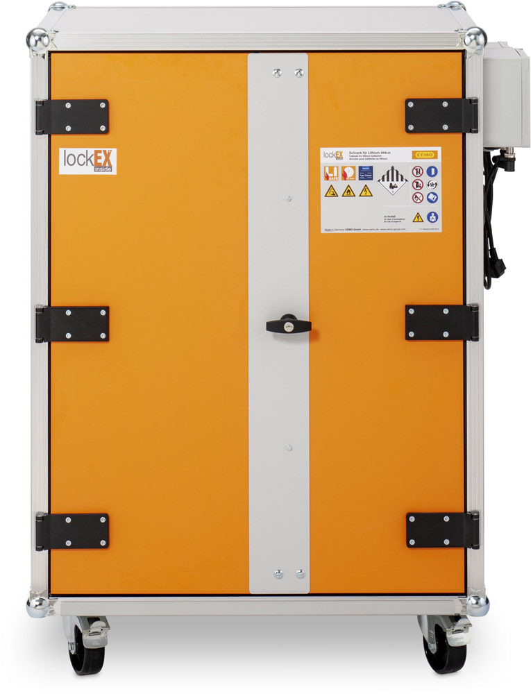 CEMO feuerfester Akku-Ladeschrank Premium Plus 8/10 LockEX 2.0