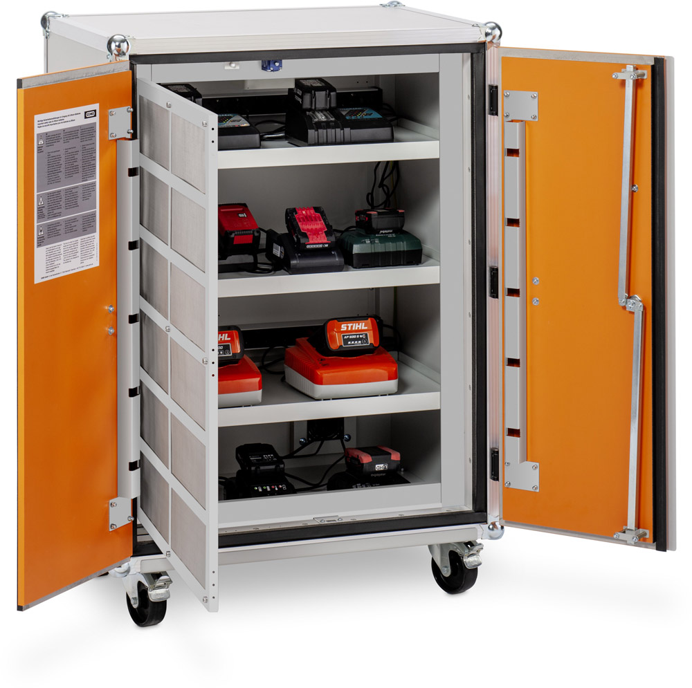 CEMO feuerfester Akku-Ladeschrank Basic 8/10 LockEX 2.0